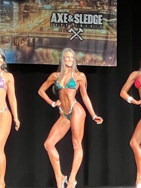 Emerald Green Jeweled Body Building Bikini